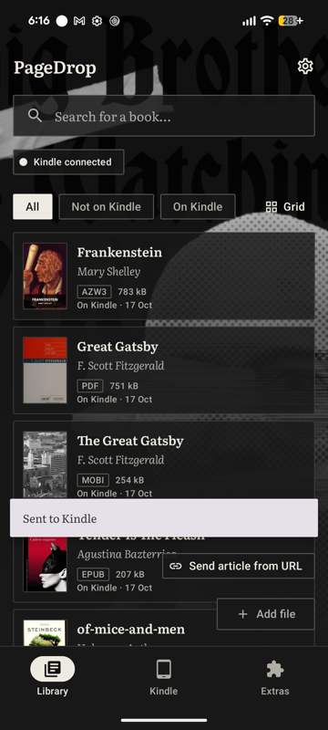 Library with covers and a search field