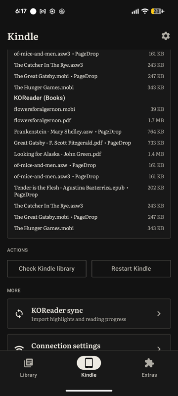 Books currently on the Kindle